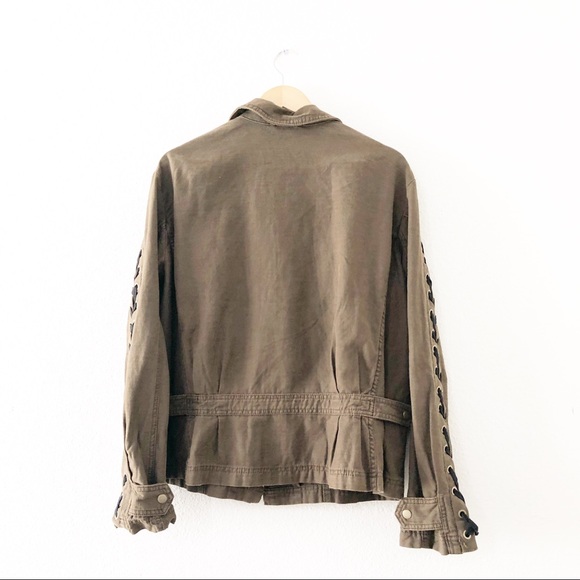 Free People Military Faye Lace Up Sleeve Jacket - Picture 5 of 15